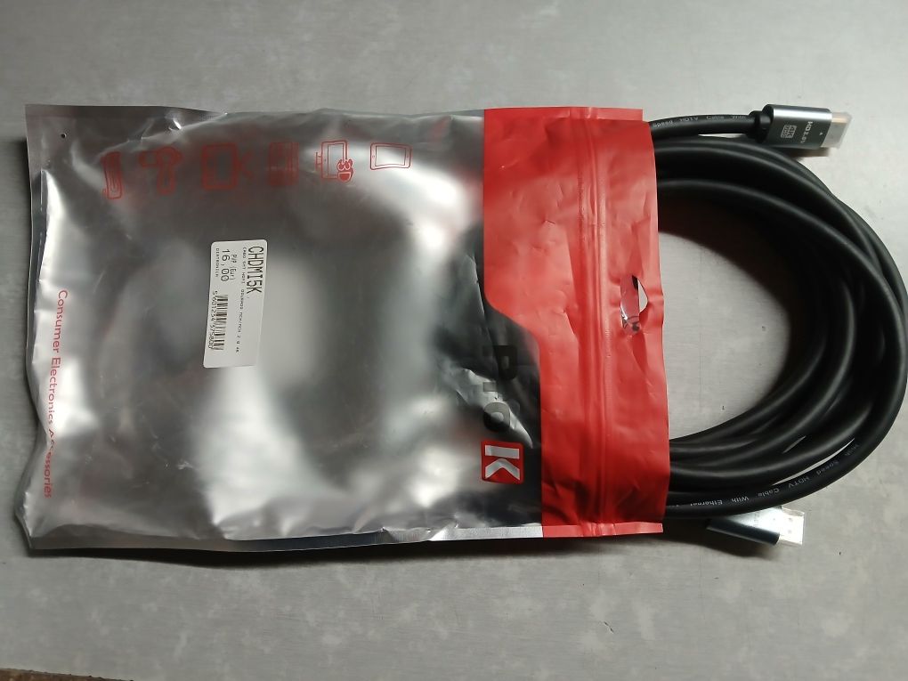 Cabo HDMI 5m Pro K - Alta Qualidade, dourado, fichas metálicas - NOVO!