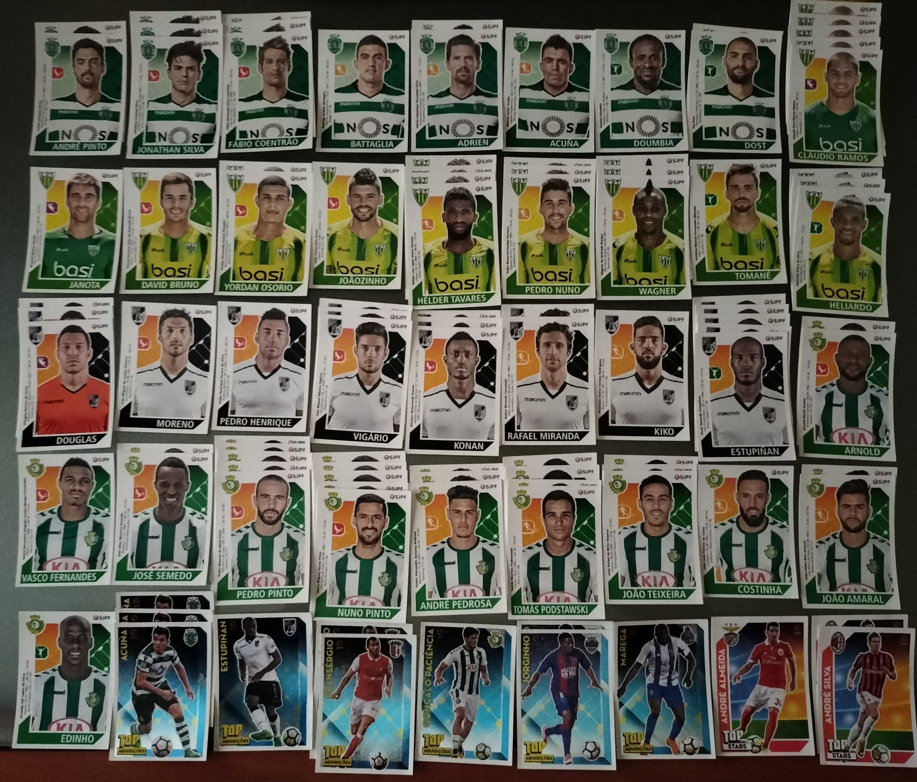 Lote de Cromos "Futebol 2017/2018" (lista na última foto)