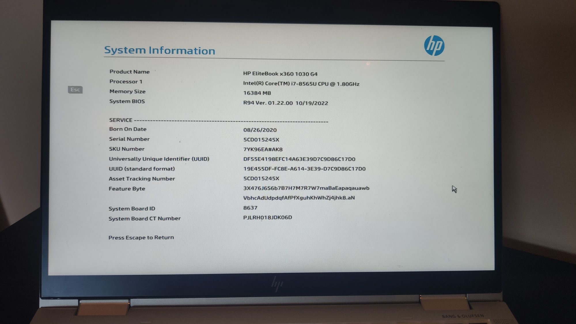 HP Elitebook 1030 G4 dotyk Intel I7, 16GB ram, SSD laptop tablet