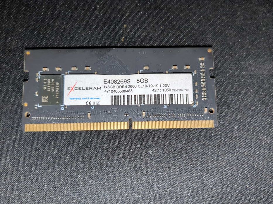 Модулі пам'яті для ноутбука SoDIMM DDR4 8GB 2666 MHz eXceleram 2шт б/в
