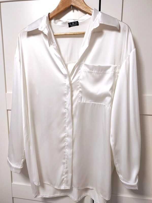 Biała koszula satynowa