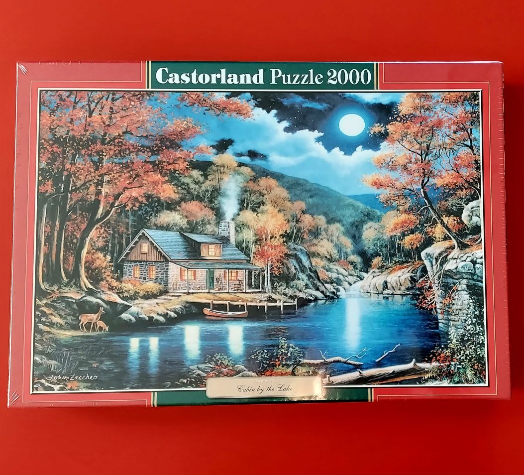 Puzzle 2000 Castorland Dom nad jeziorem "Zielona seria" Zafoliowane