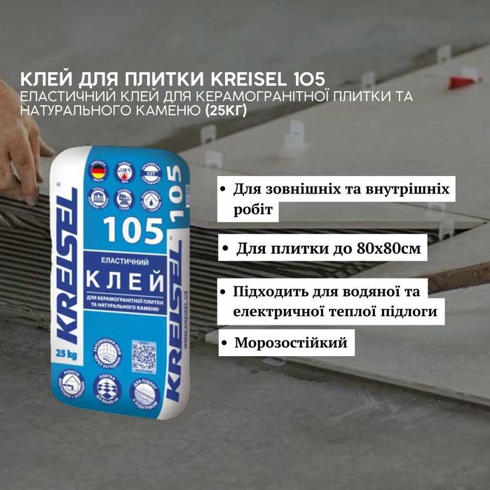 Клей для плитки Kreisel 104 NANOFIX T04 для  керамогранітної плитки