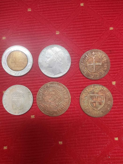 Stare Monety Frank Francuski Frank Lir Centym Kopiejka Korona Stotinka