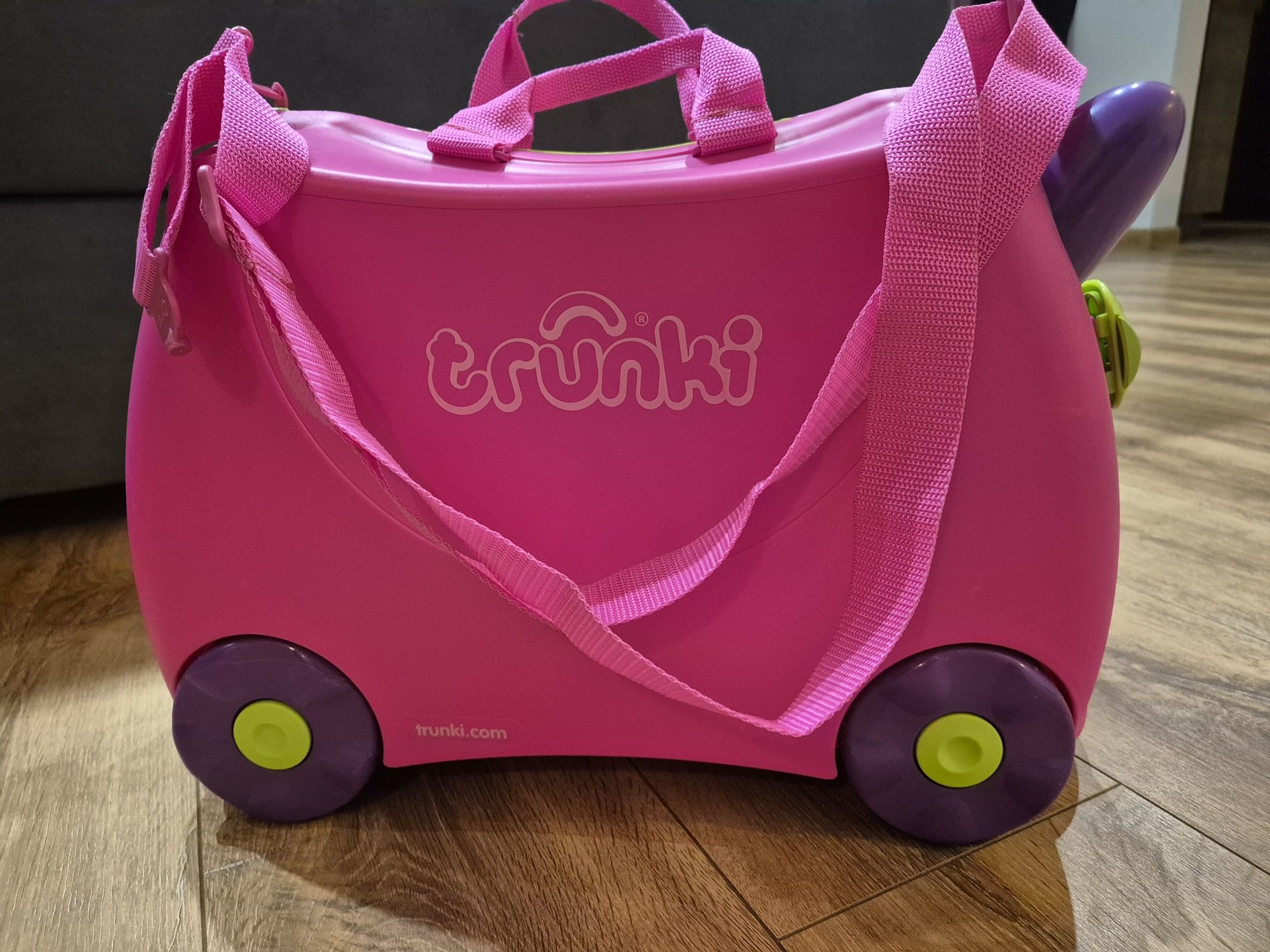 Walizka dziecięca podróżna jezdna TRUNKI różowa