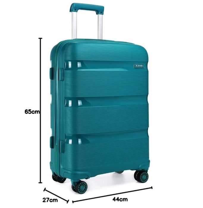 Walizka Kono 66L 65Cm M Tsa Pp Twarda Lekka Turkusowa Używana