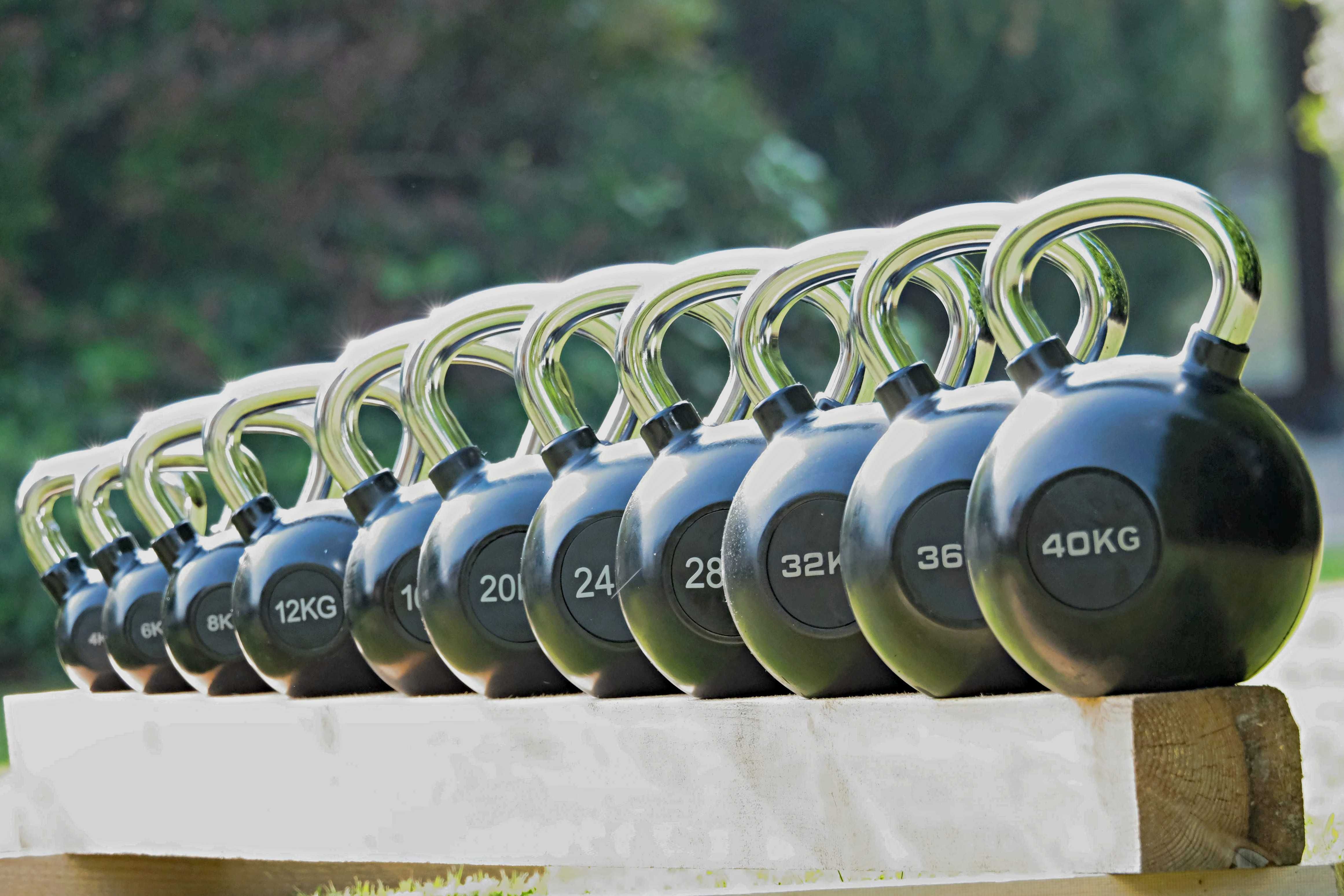 Kettlebells 4-40kg pełna guma chrom nowe