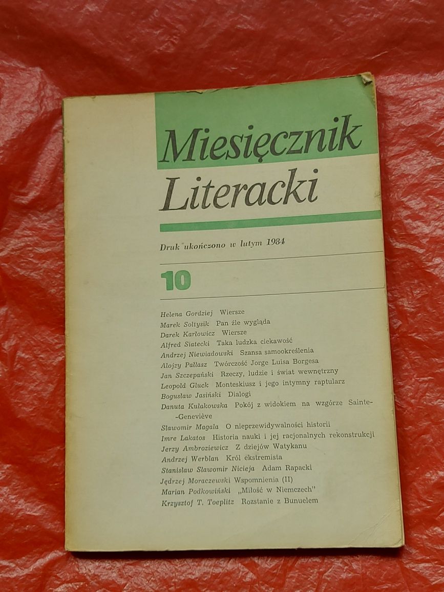 Książka Miesięcznik Literacki 1984rok