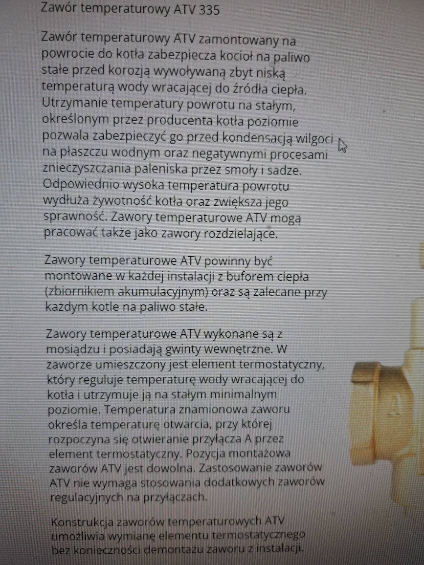 Zawór temperaturowy ATV 355 DN 25 Afriso