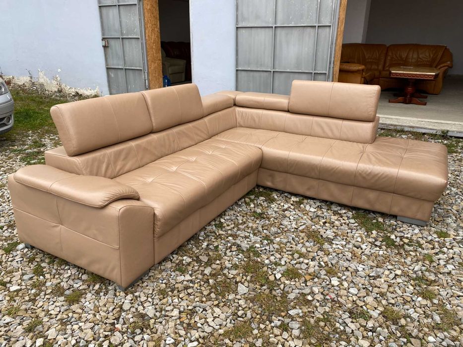 Шкіряний кутовий диван з натуральноі шкіри