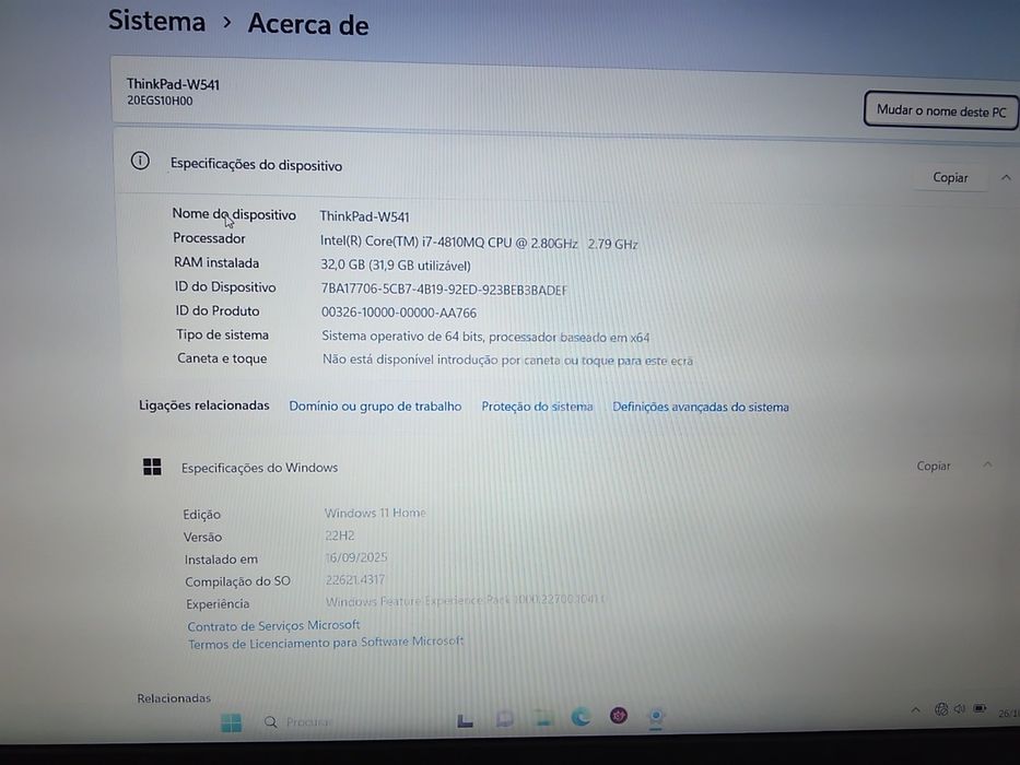 Lenovo I 7 com 32g RAM...como Novo