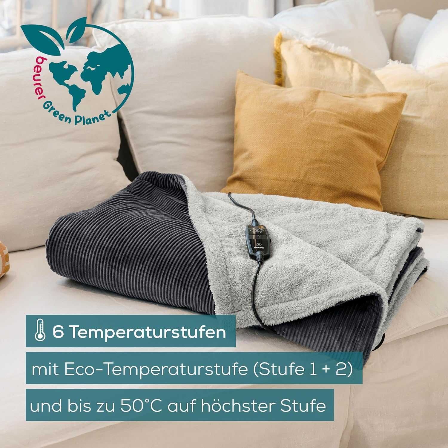 Beurer HD 80 Cord szary koc elektryczny
