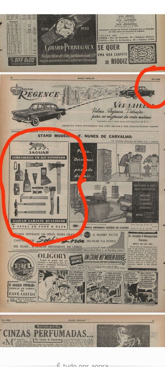Cartaz de publicidade ferramentas Jaguar, anos 50