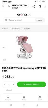 wózek spacerowy  Euro Cart volt pro  pink