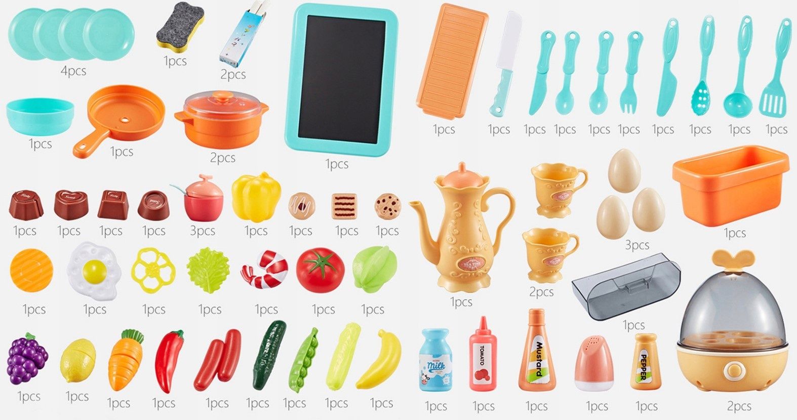 Дитяча кухня Home Kitchen 94 см яйцеварка (вода, пар, звуки), НАЛОЖКА