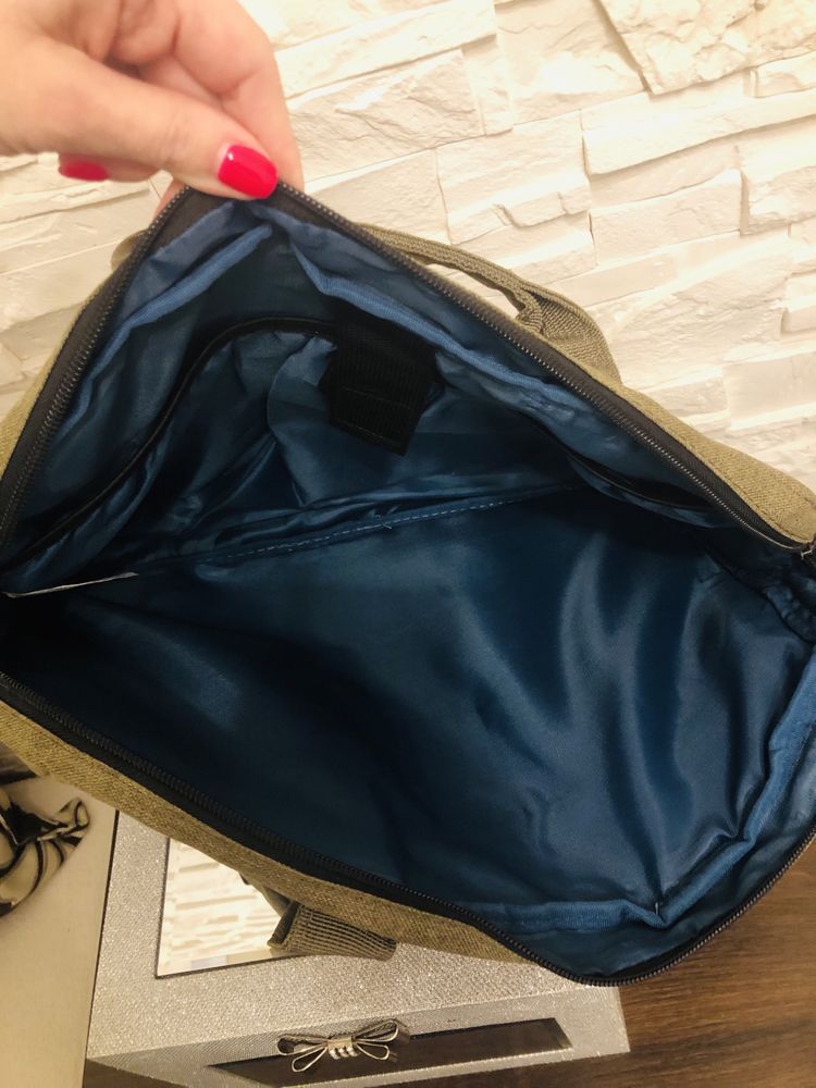 Lenovo torba na laptopa beżowa piaskowa torebka teczka aktówka