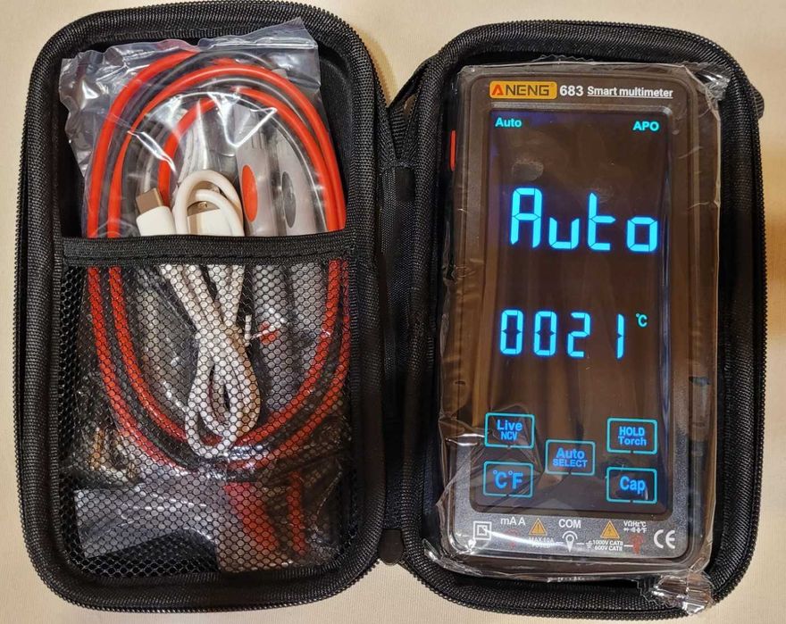 ANENG 683 multimetr cyfrowy Dotykowy zlicza True Rms Termopara