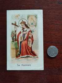 Przedwojenny obrazek święty Kazimierz
