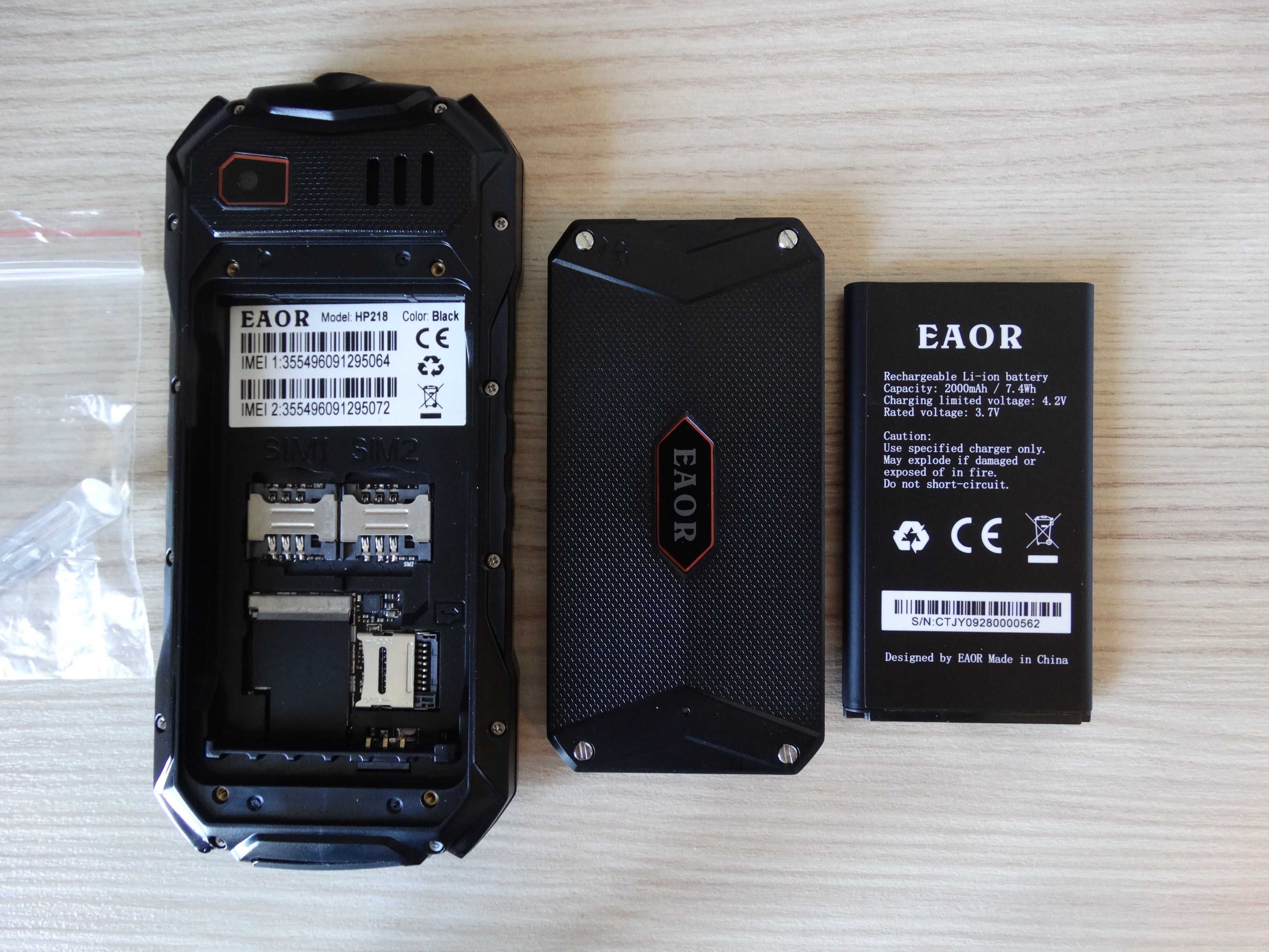 телефон защищенный водонепроницамый кнопочный EAOR на 2 SIM IP68 2.4"