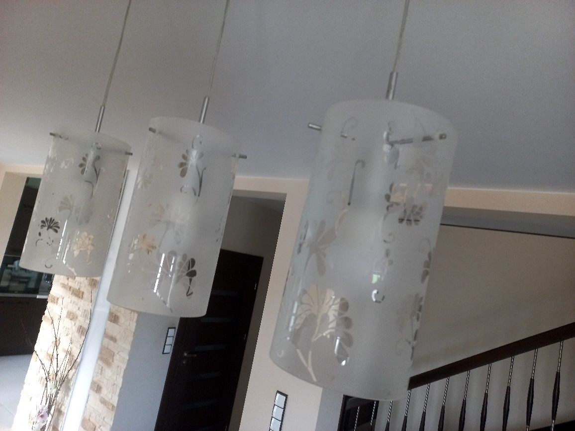 Lampa sufitowa szkło szronione