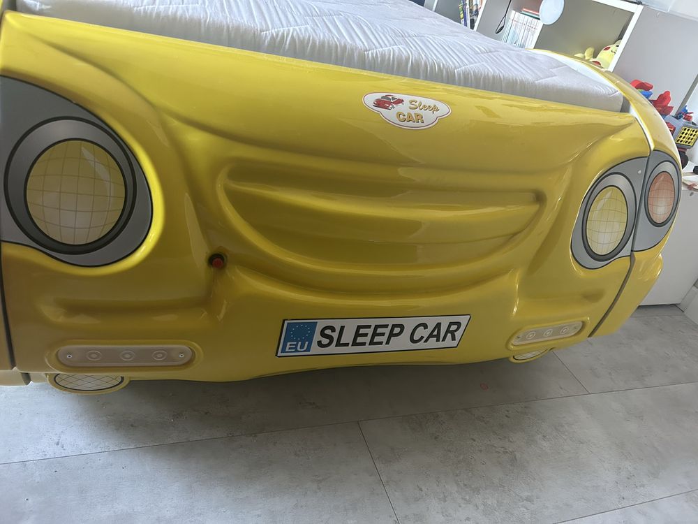 Łóżko samochód sleep car żółte