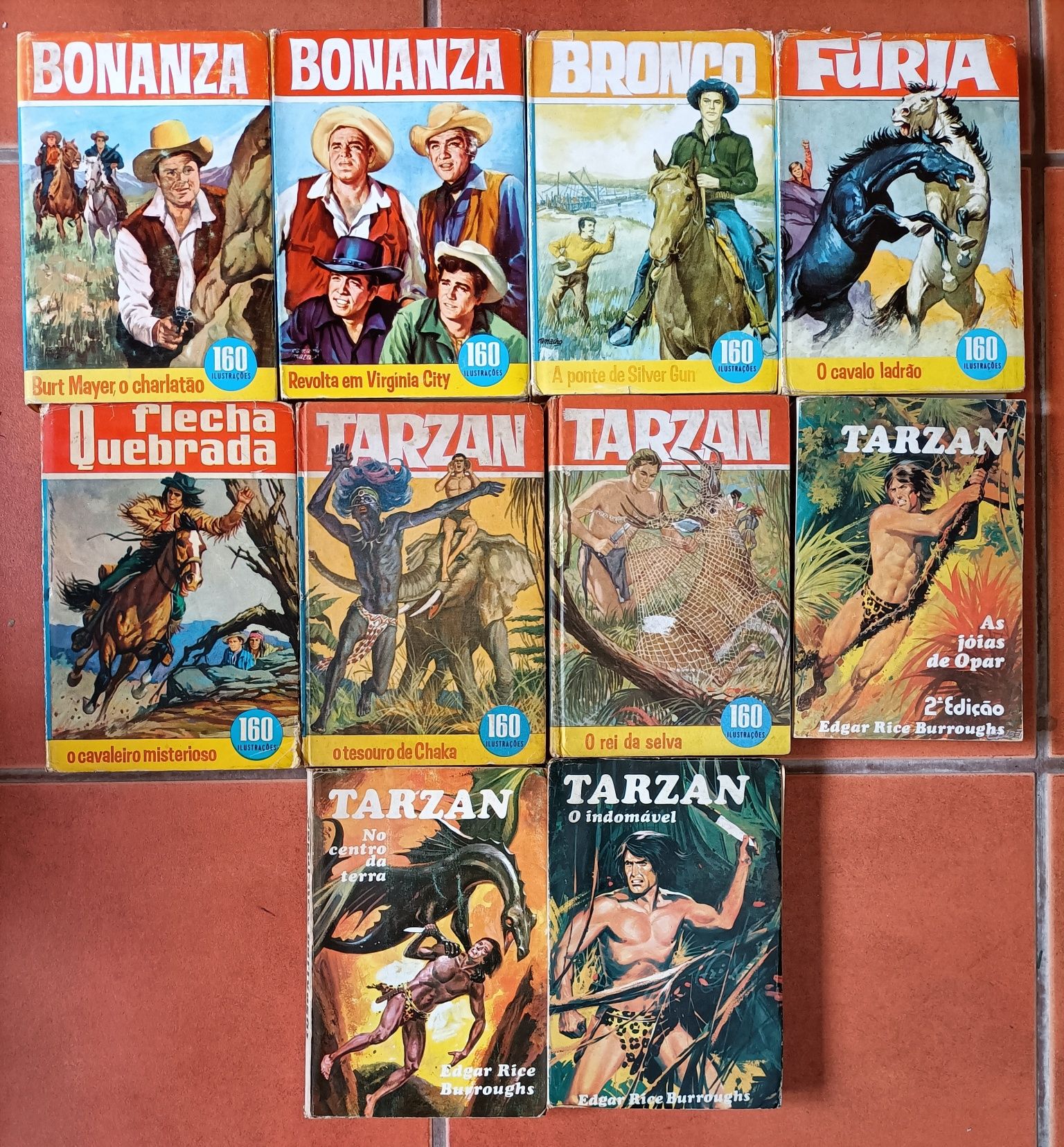 24 Livros Bonanza, Tarzan e Coleção Heidi anos 60