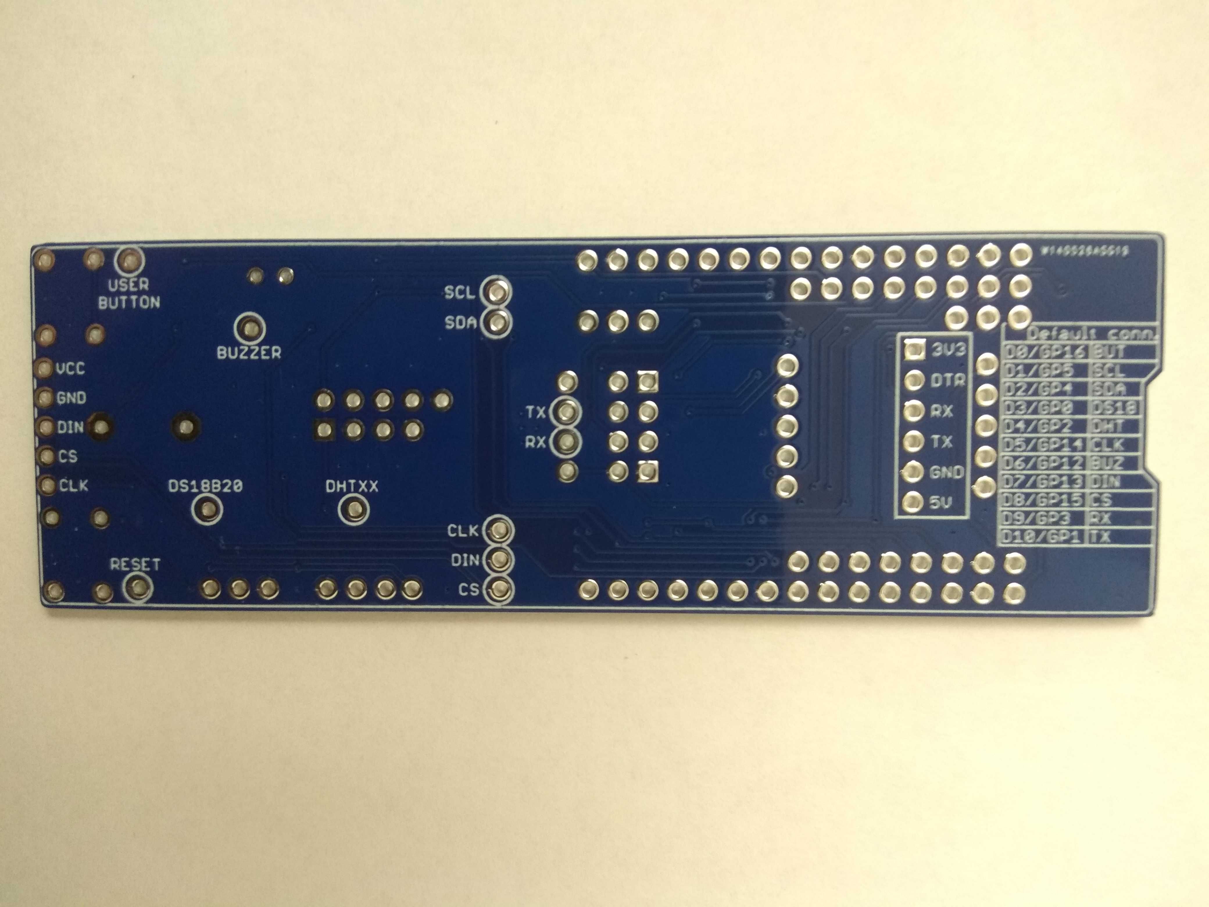 Плата для сборки часов на ESP8266(Nodemcu, Wemos) и дисплее с MAX7219