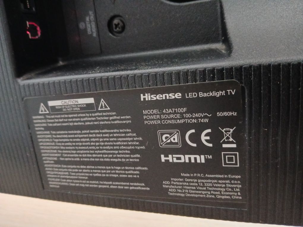 Smart tv Hisense 43"
