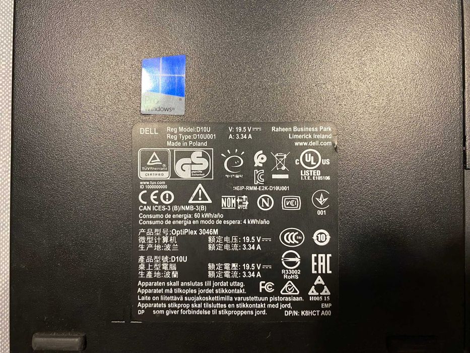 Dell Optiplex 3046 Micro i3-6100T (mini komputer - homelab)