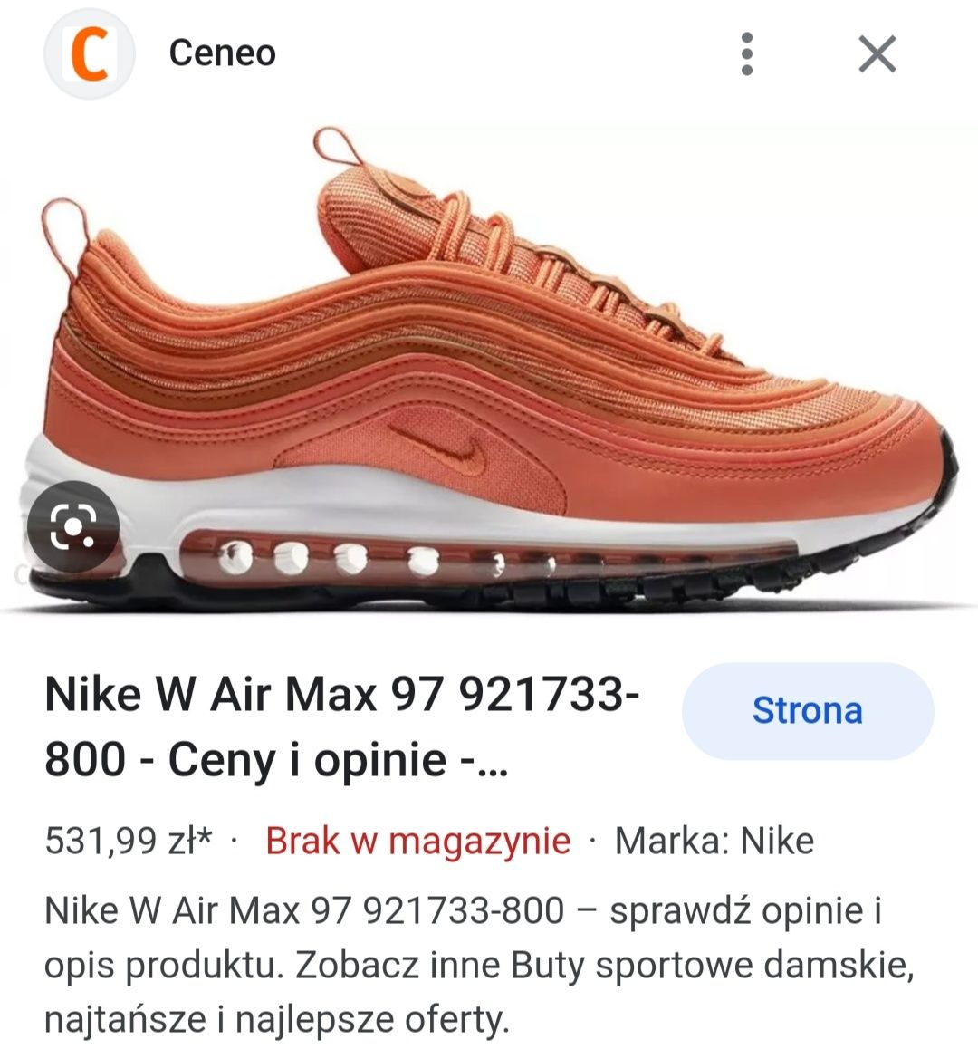 Buty Nike Air Max 97 Coral Red rozmiar  38,5 okazja Sneakers