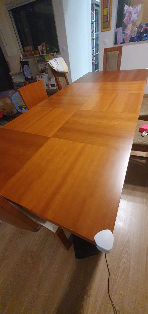 Mesa de sala de jantar extensível madeira carvalho