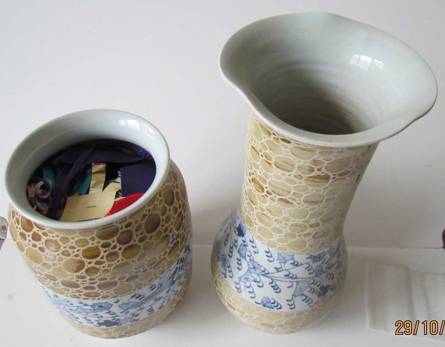 Китайский фарфор Две парные вазы ручной работы Блюда салатник пиалы