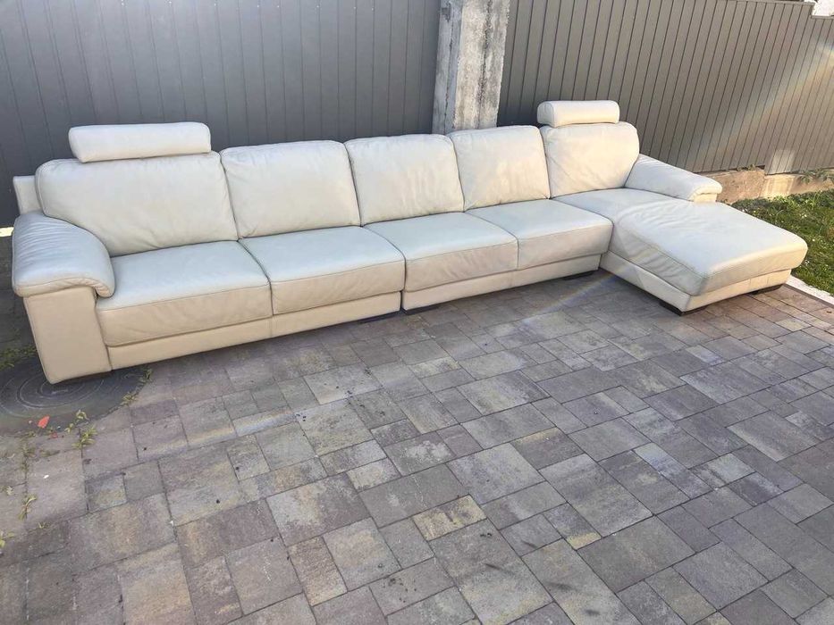 Шкіряний куток П-подібний , диван , Великий або довгий кожаний угол