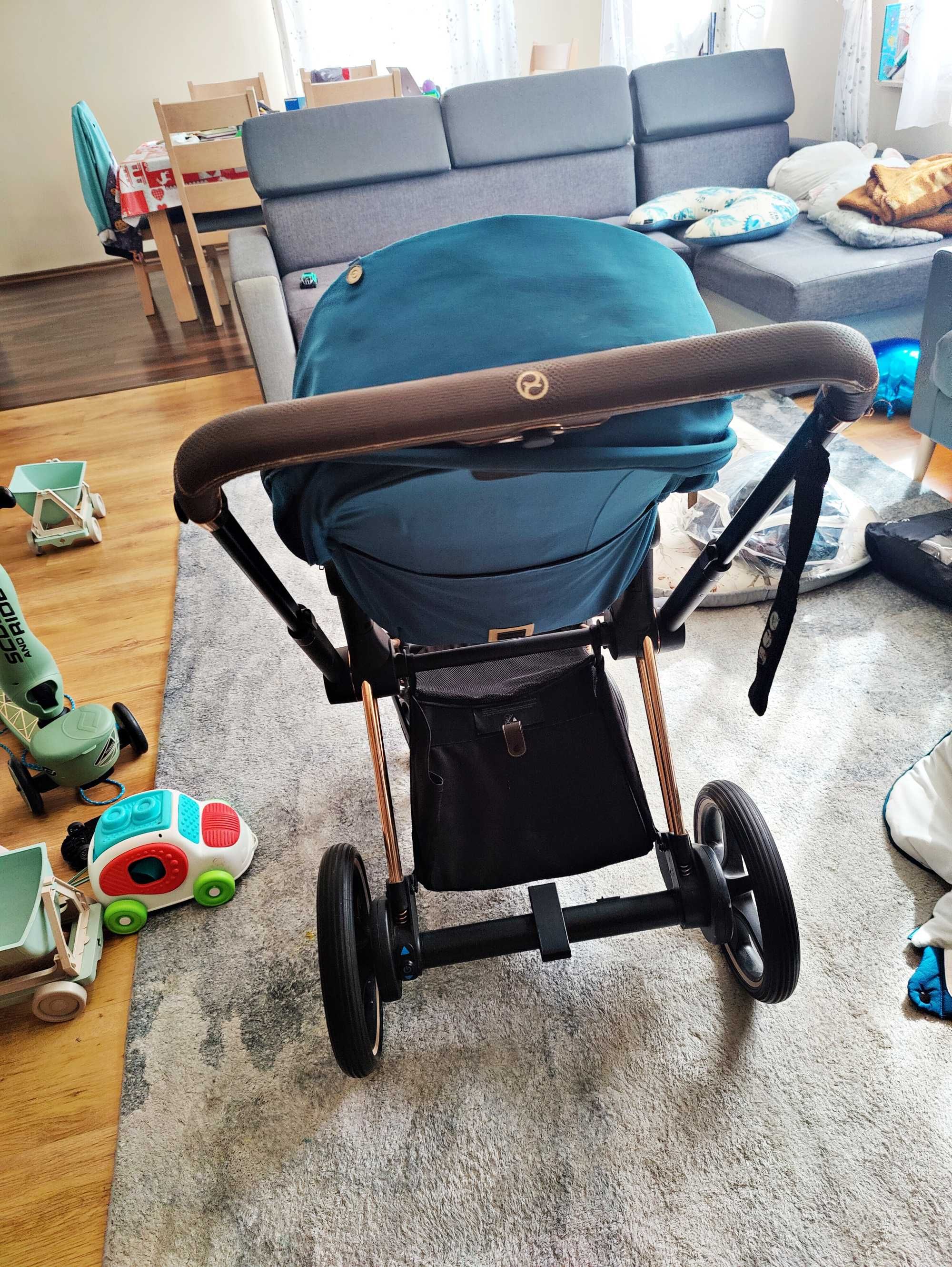 Cybex e‑Priam 4.0 | Rose Gold + Mountain Blue | gondola + spacerówka