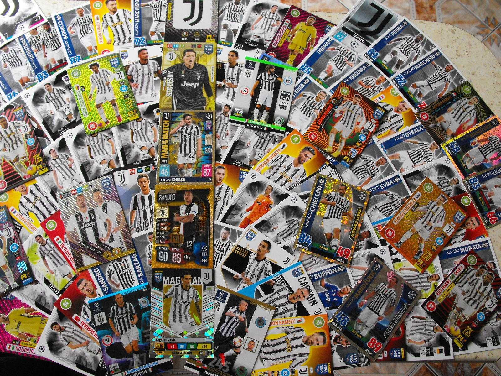 Karty piłkarskie JUVENTUS, PANINI i inne.