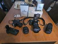 Canon EOS 6D + 3 objetivas + battery grip + flash (com caixa)