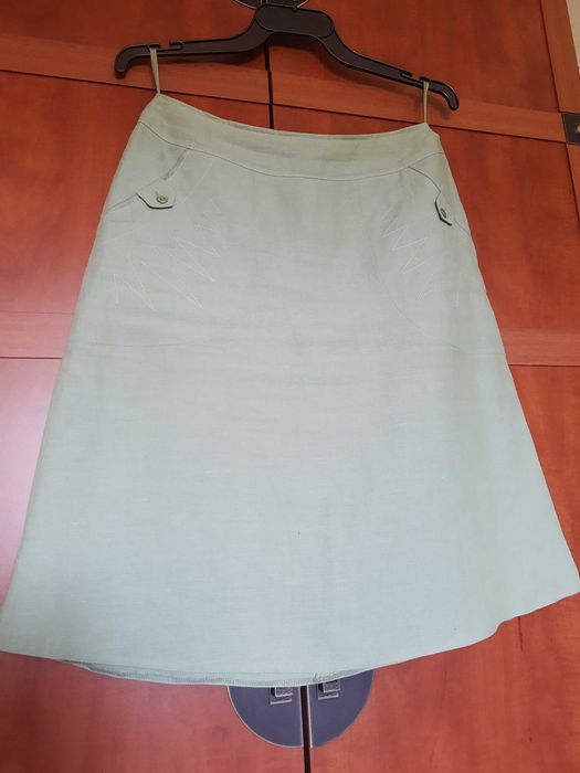 Spódnica zielona na lato 100% len marki BOLERO