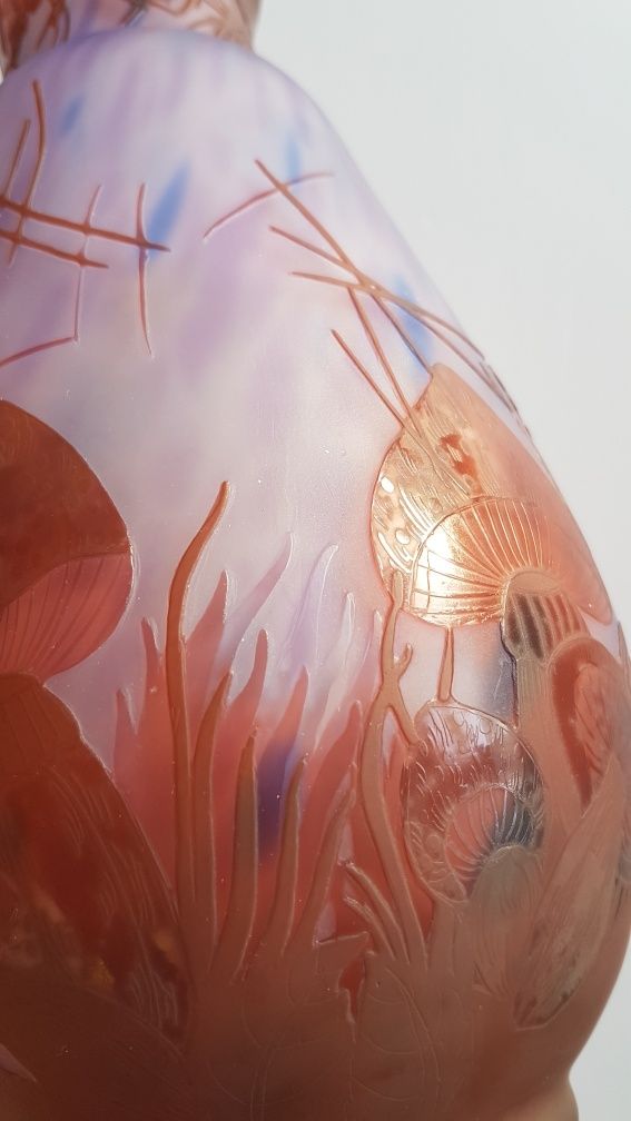 Duży wazon styl Galle cameo reprodukcja Daum Nancy secesja kamea