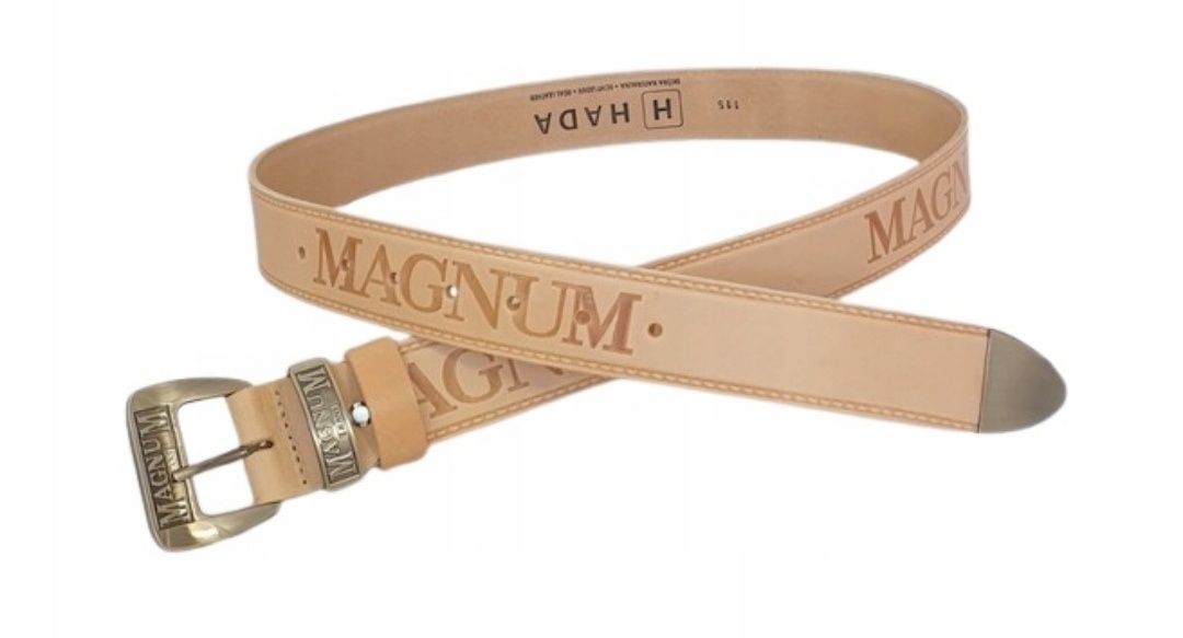 Pas pasek męski skóra jucht Magnum Jeans  brelok gratis