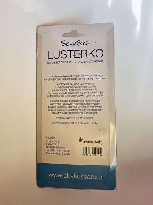 Lusterko do obserwacji dziecka w samochodzie