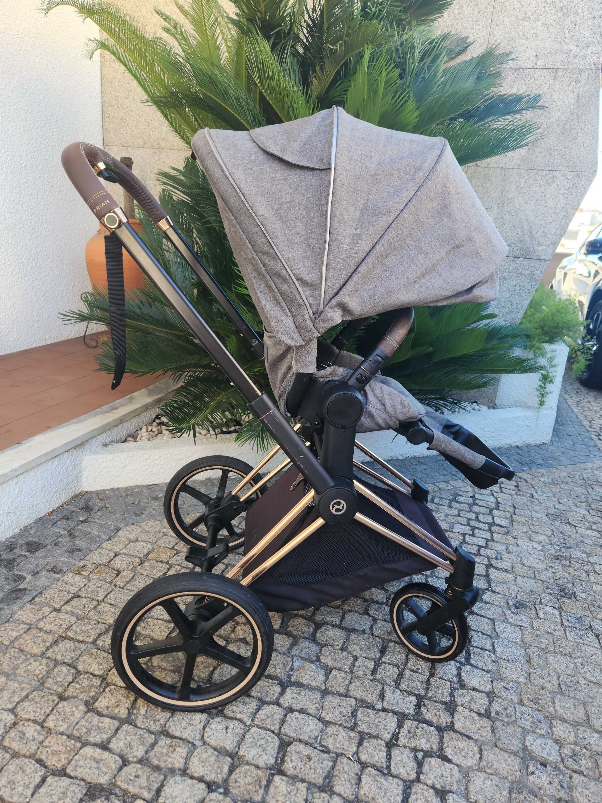Cybex Platinum Priam Rose Gold com Cadeira Soho Gray