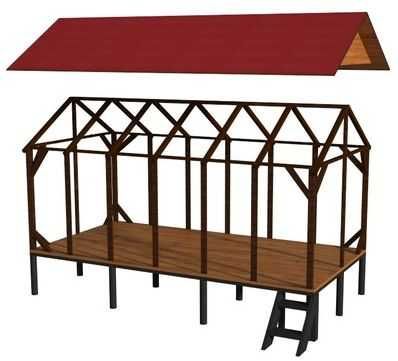 Gołębnik wolnostojący konstrukcja wloty przegrody gont 300x800 20mm