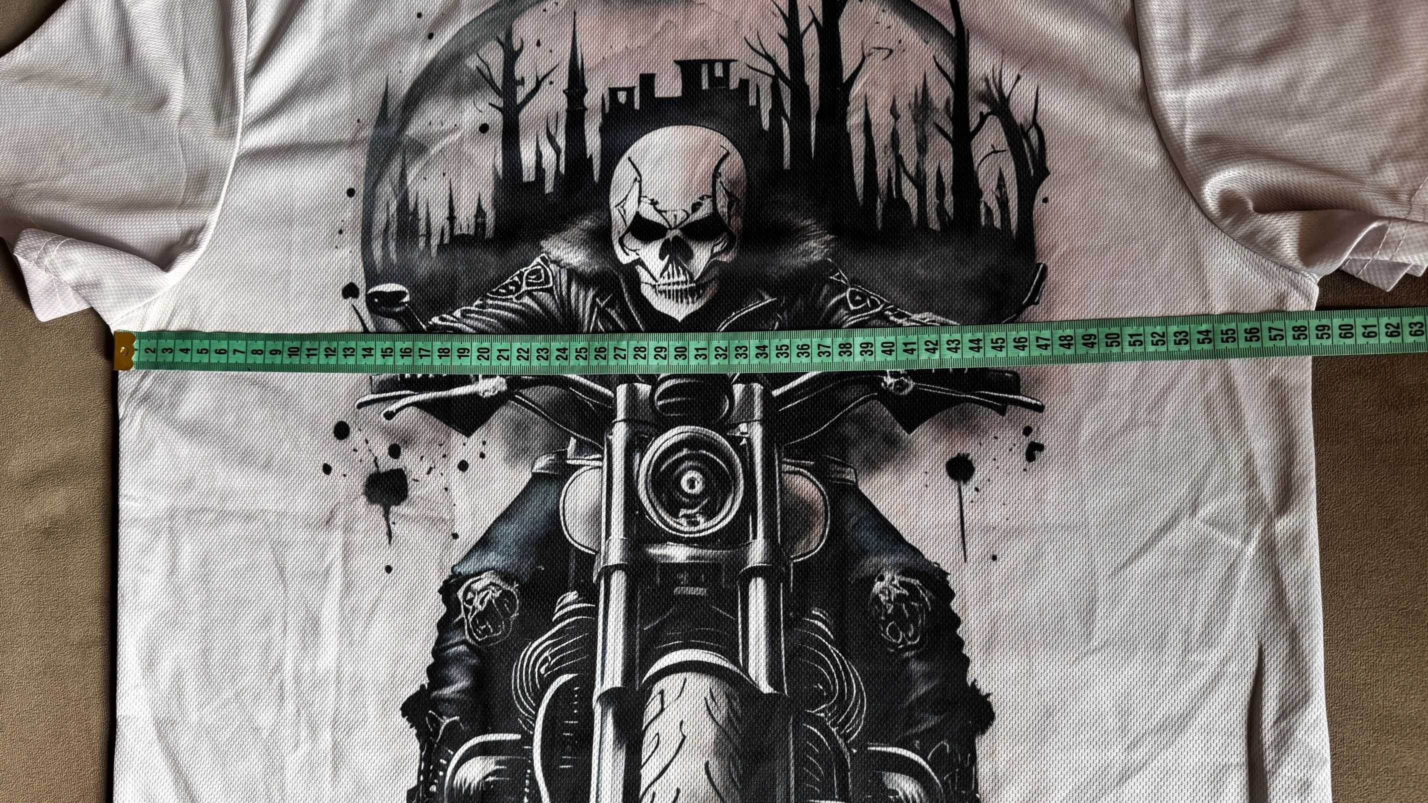 Koszulka, t-shirt męski motocyklowy z nadrukiem, r XL-nowa bez metki