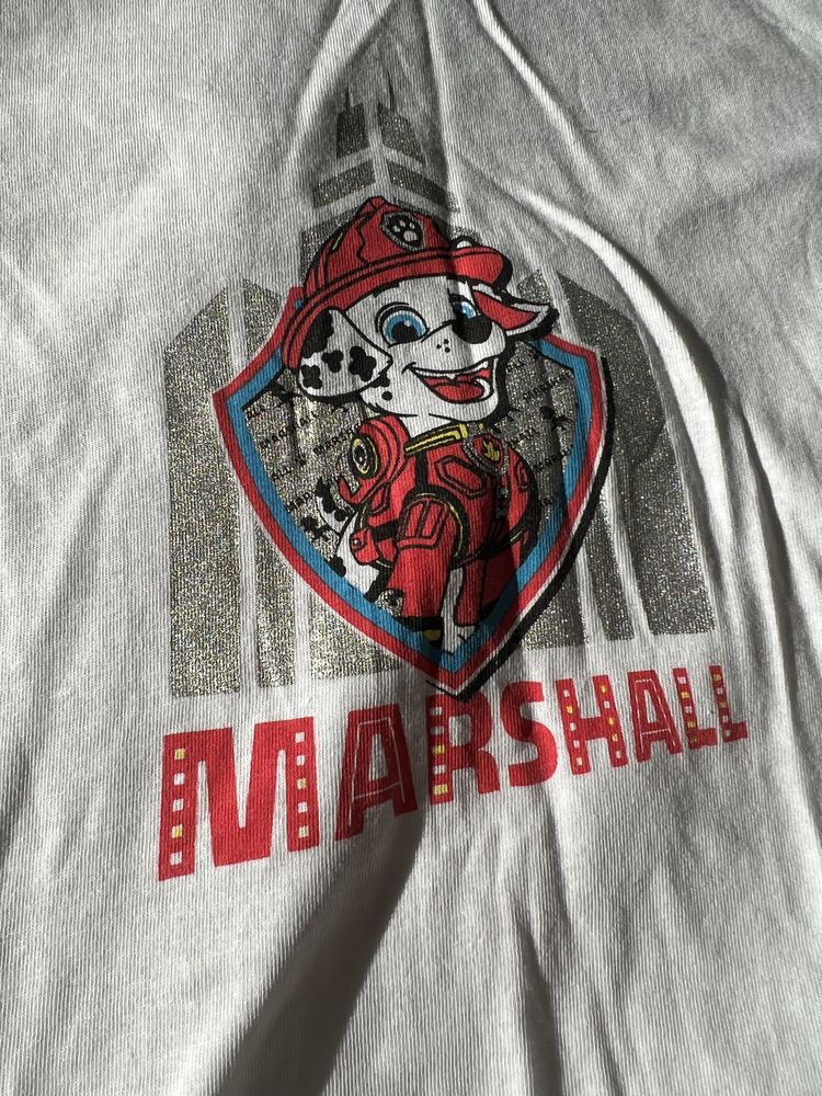 T-shirt paw patrol Marshall psi patrol 134-140 podkoszulka biała z nad