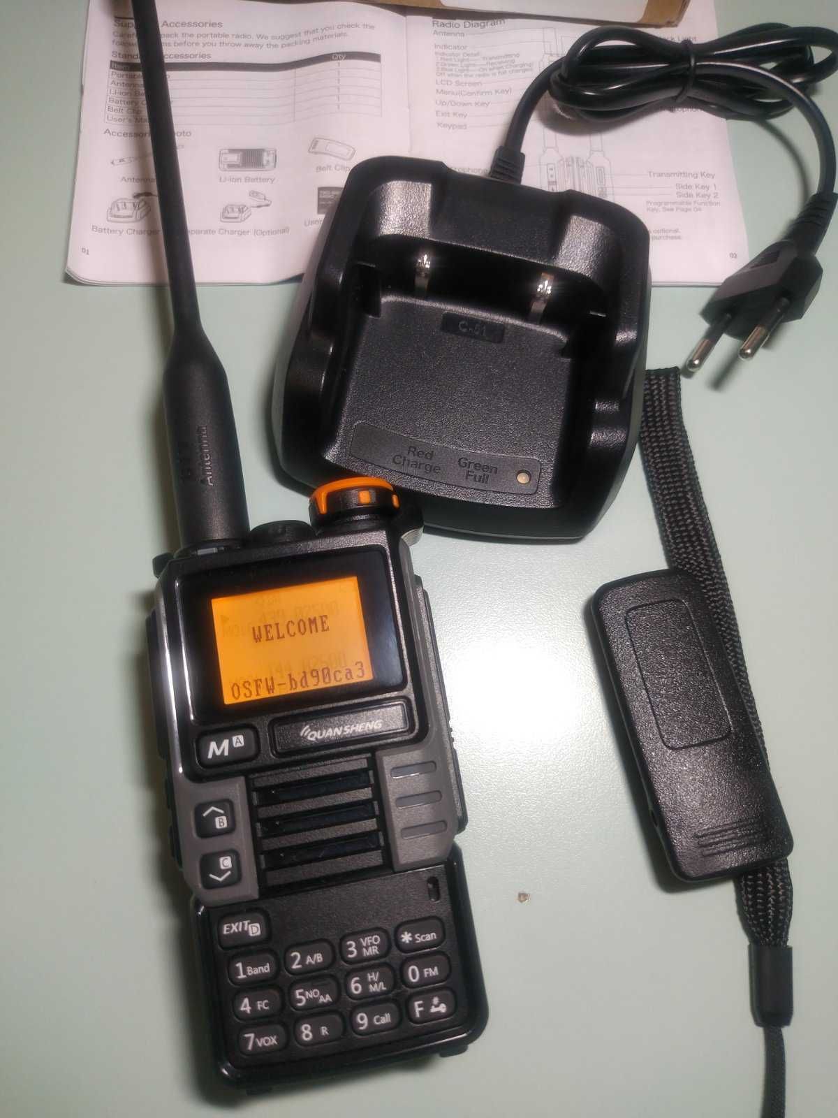Radiotelefon Quansheng UV K6 Skaner Służb Zaprogram Loitnicze USB C