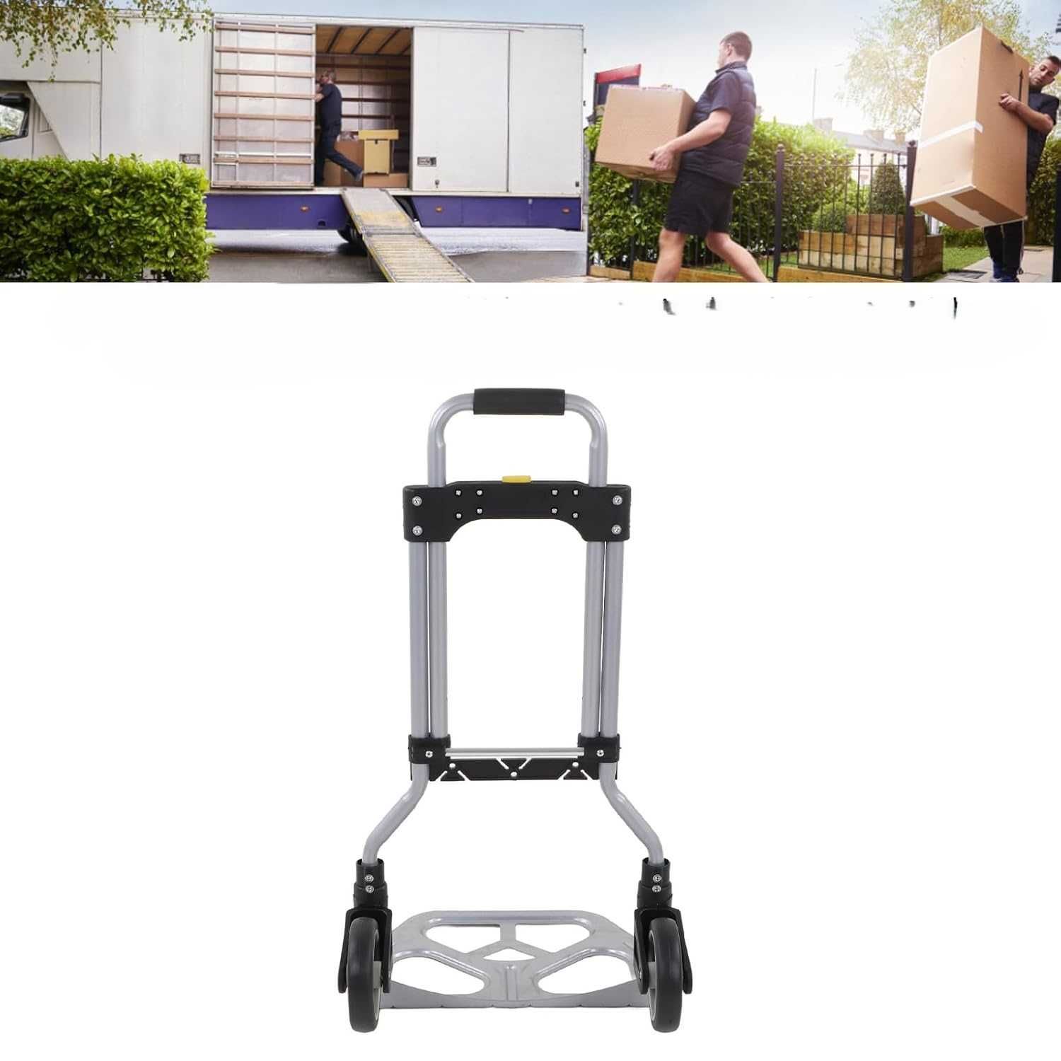 Aluminiowy wózek transportowy składany, udźwig 70 kg
