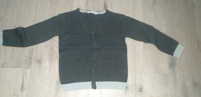 Sweter sweterek rozpinany 122 szary