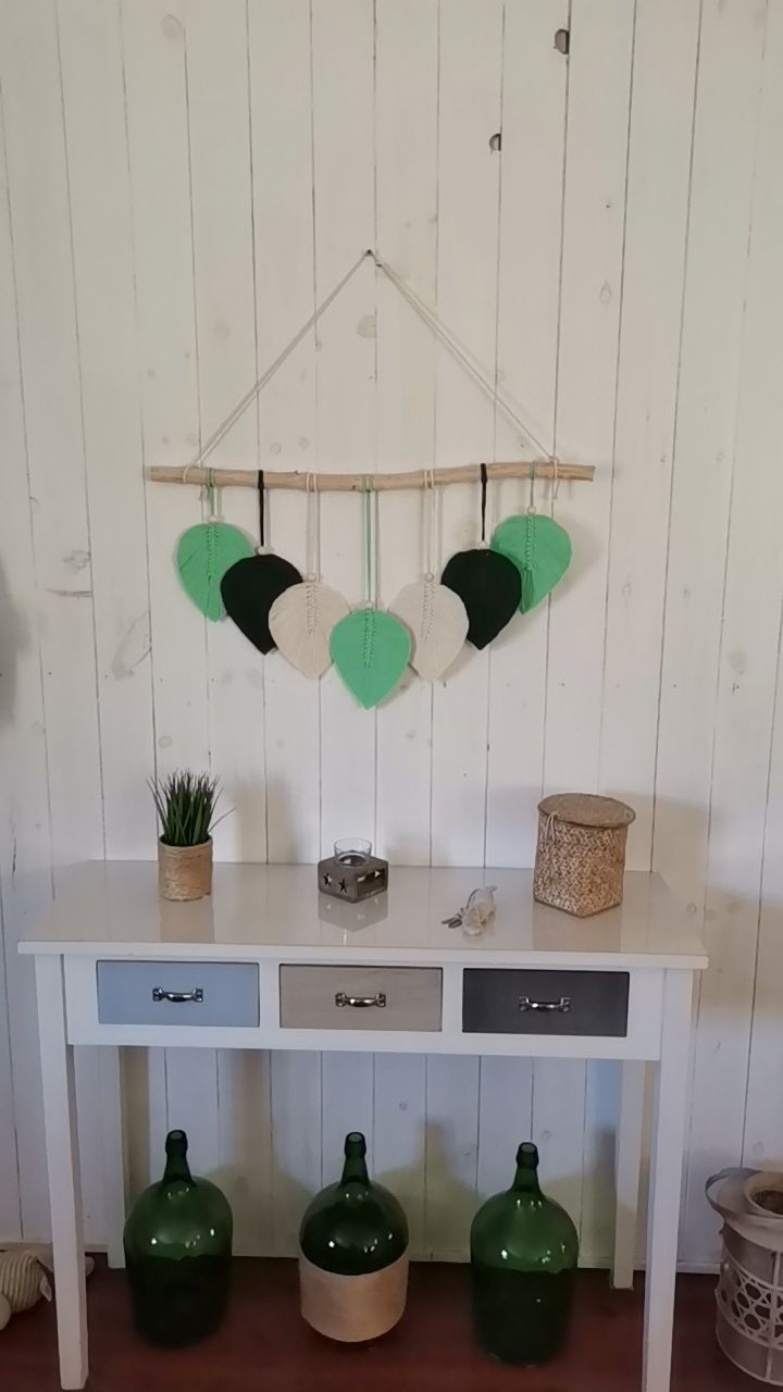 Painel de folhas macrame