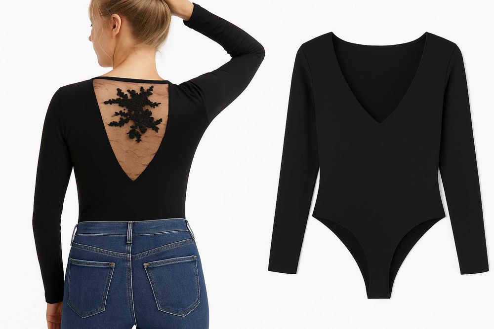 Body z koronką na plecach