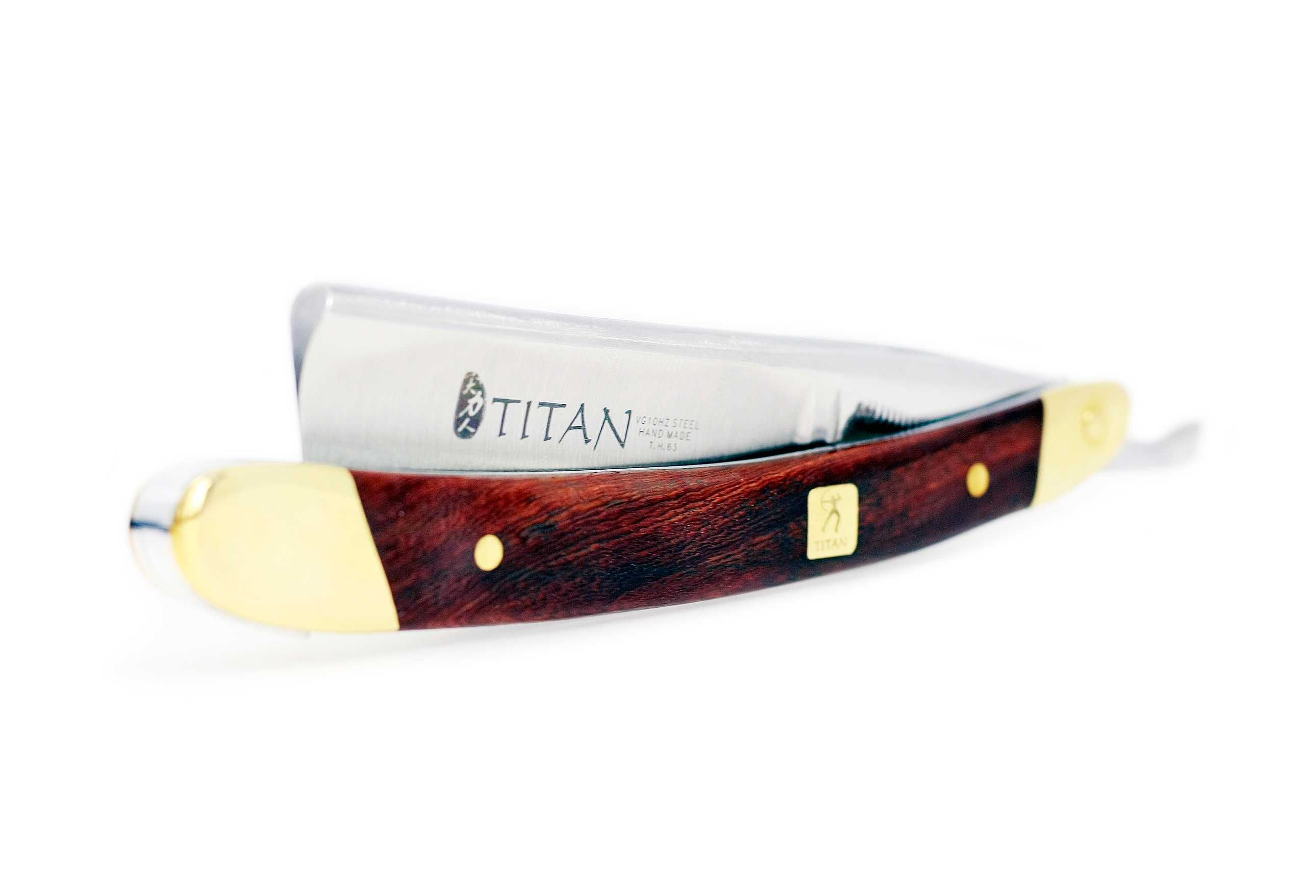 Brzytwa klasyczna tradycyjna do golenia TITAN skórzany PAS ETUI zestaw